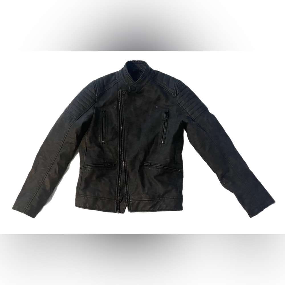 EXPRESS Moto Zip Biker Leather Jacket Quilted womens xsmall coat black NWT.